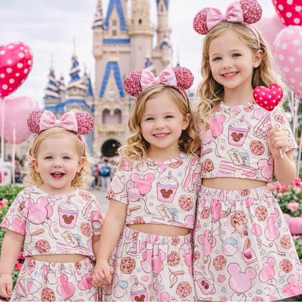 Disney-themed “Treats” Girls' Pink Matching Set